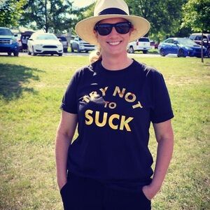 Try Not to Suck t-shirt L